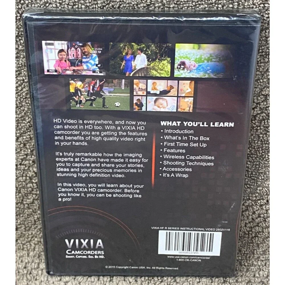 Canon Instructional Video DVD Vixia HF R62, R60, R600 New Sealed